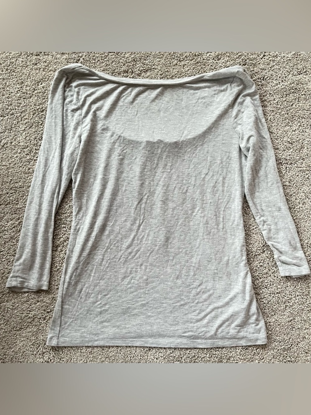 Oasis - Women’s (M) Heather Grey Gray Reverse Scoop Neck Shirt Top